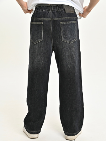 25355-Ch Джинсы утепленные д/м (черный весь размерный ряд)