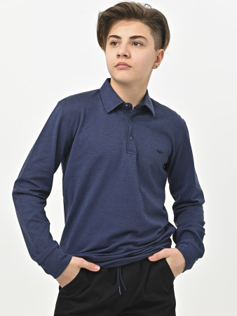 4960 Поло дл.р. д/м (синий весь размерный ряд)