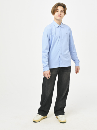 4966 Рубашка трик.(батал) дл.р. д/м (голубой весь размерный ряд)