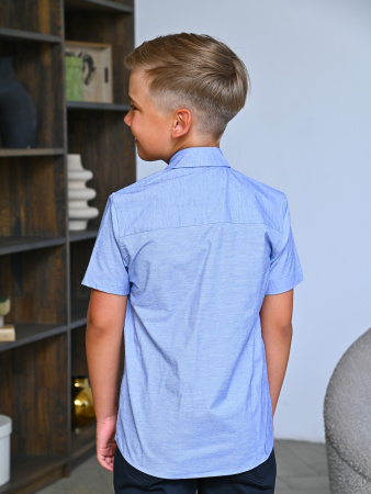 2646 Рубашка к.р. д/м (ярко-голубой весь размерный ряд)