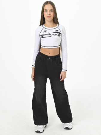 F2814-Ch Джинсы утепленные д/д (черный весь размерный ряд)