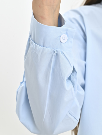 3025-Ch Блузка д/д (голубой весь размерный ряд)