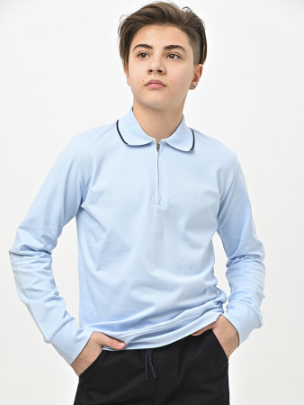 4942 Поло дл.р. д/м (голубой весь размерный ряд)