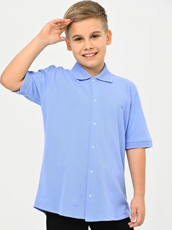 4246 Рубашка трик. к.р. д/м (голубой весь размерный ряд)