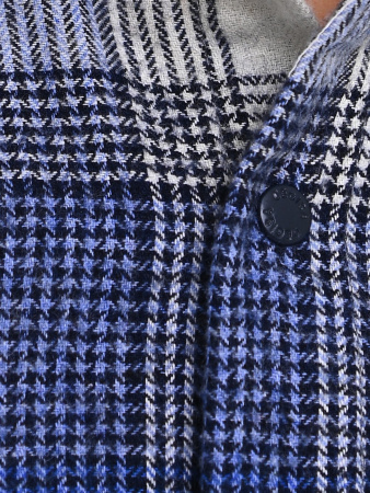 2693 Рубашка д/м клетка  (синий,кремовый весь размерный ряд)