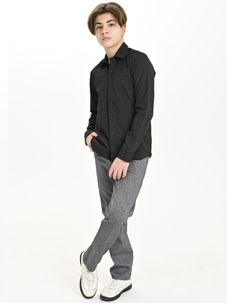 4781 Рубашка дл.р. д/м (черный весь размерный ряд)