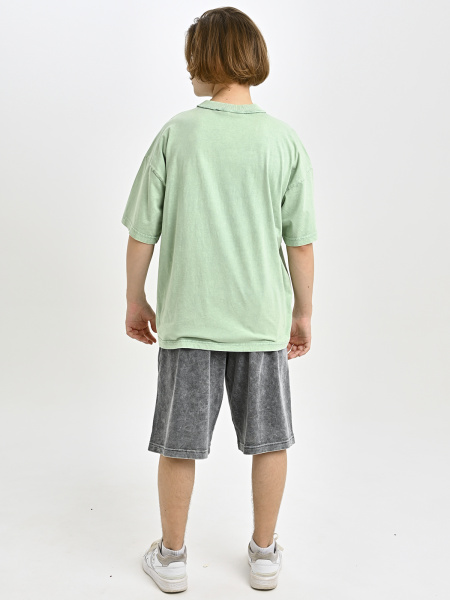 5328 Футболка оверсайз д/м (фисташковый весь размерный ряд)