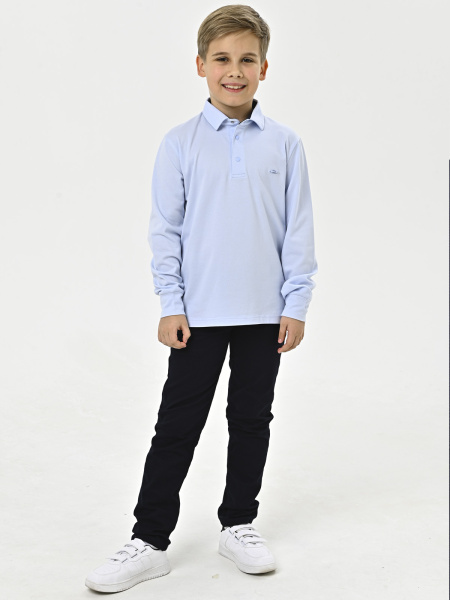 4355 Поло дл.р. д/м (голубой весь размерный ряд)