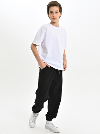 B020-8-Ch Брюки спорт утепл. д/м (черный весь размерный ряд)