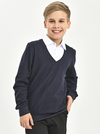 5007 Джемпер/обманка д/м (темно-синий,белый весь размерный ряд)