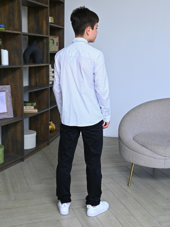 2586 Рубашка дл.р. д/м (белый,синий весь размерный ряд)