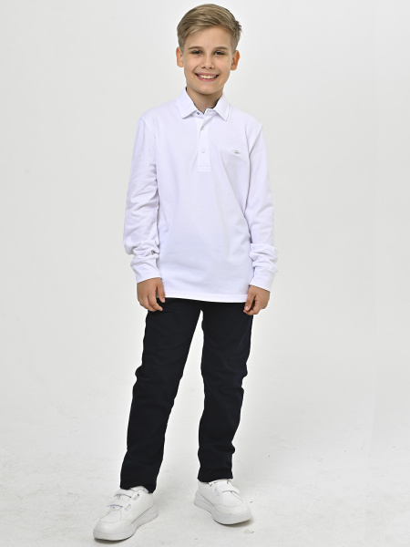 4255 Поло д/м дл.р. (белый весь размерный ряд)