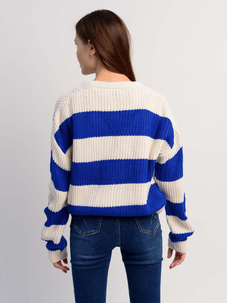 7025 Джемпер д/д (кремовый,индиго весь размерный ряд)