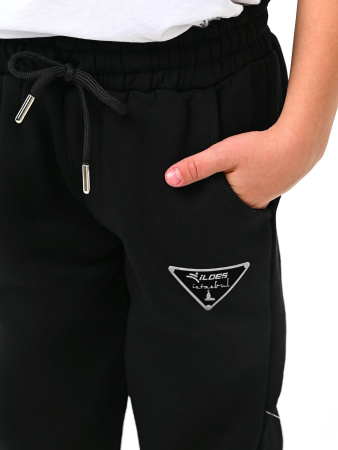 4264 Брюки спорт утепл. д/м (черный весь размерный ряд)