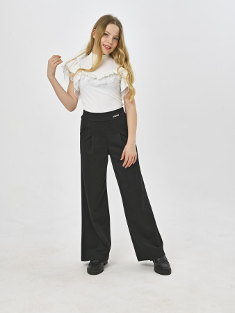 888KG Брюки палаццо д/д (черный весь размерный ряд)
