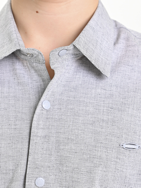 4885 Рубашка дл.р. д/м (серый меланж весь размерный ряд)