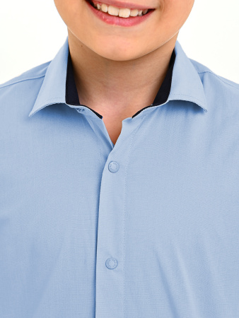 4077 Рубашка к.р. д/м (голубой весь размерный ряд)