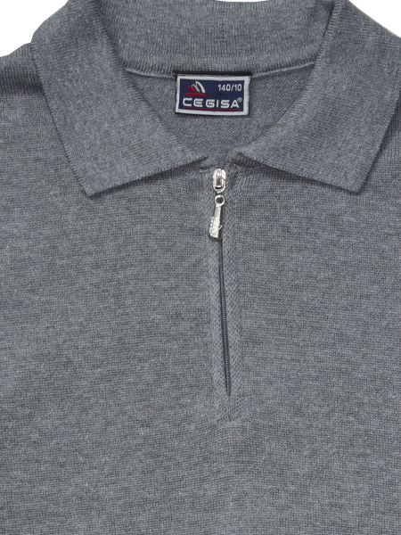 2751 Джемпер/поло д/м (серый меланж весь размерный ряд)