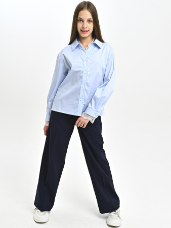 3024-Ch Блузка д/д (голубой 170)