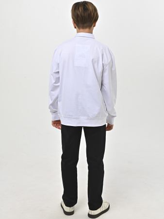 4927 Поло дл.р. д/м  оверсайз (белый весь размерный ряд)