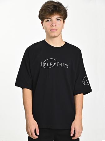 4639 Футболка д/м (черный весь размерный ряд)