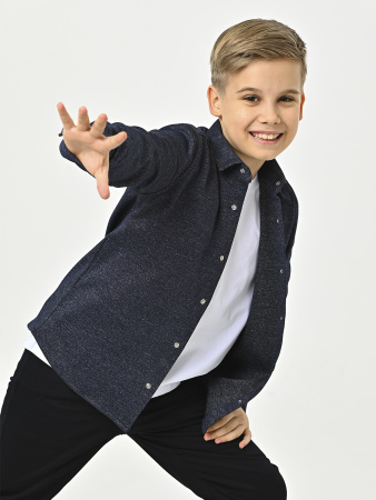 4291 Рубашка трик. дл.р. д/м (темно-синий,серый весь размерный ряд)