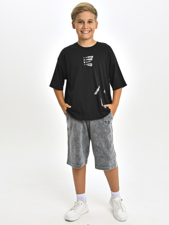 5411 Футболка оверсайз д/м (черный весь размерный ряд)