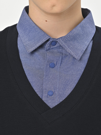 4822 Рубашка/обманка д/м (темно-синий,джинсовый весь размерный ряд)