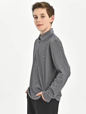 4965 Поло дл.р. д/м (серый весь размерный ряд)