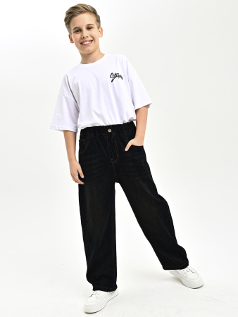 25365-Ch Джинсы утепленные д/м (черный весь размерный ряд)