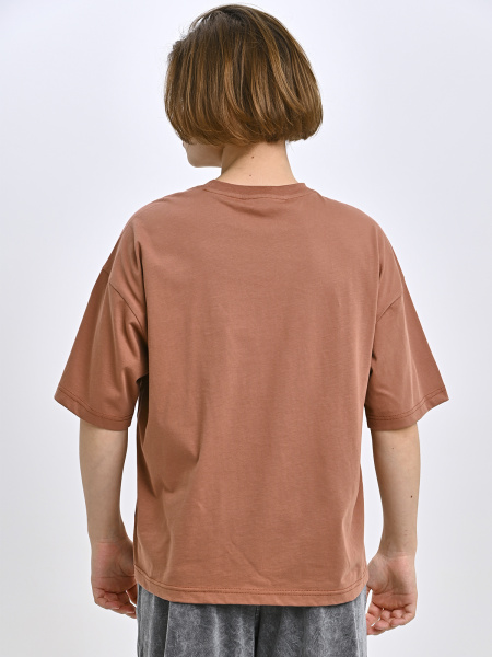 5428 Футболка оверсайз д/м (коричневый весь размерный ряд)