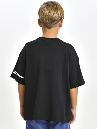 5374 Футболка оверсайз д/м (Лакоста) (черный весь размерный ряд)