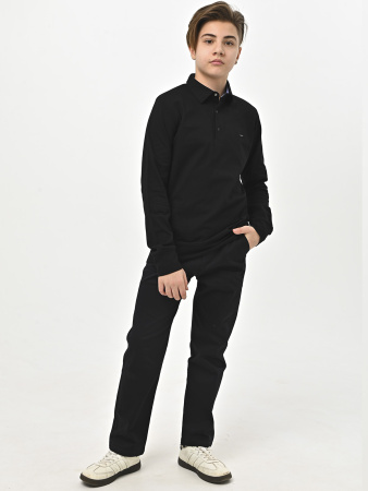 4944 Поло дл.р. д/м (черный весь размерный ряд)