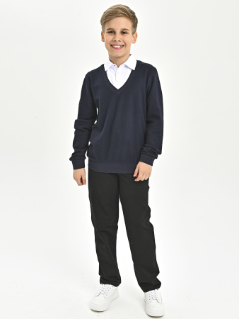 5007 Джемпер/обманка д/м (темно-синий,белый весь размерный ряд)