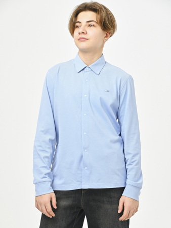 4966 Рубашка трик.(батал) дл.р. д/м (голубой весь размерный ряд)