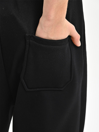 55823-Ch Брюки спорт утепл. д/м (черный весь размерный ряд)