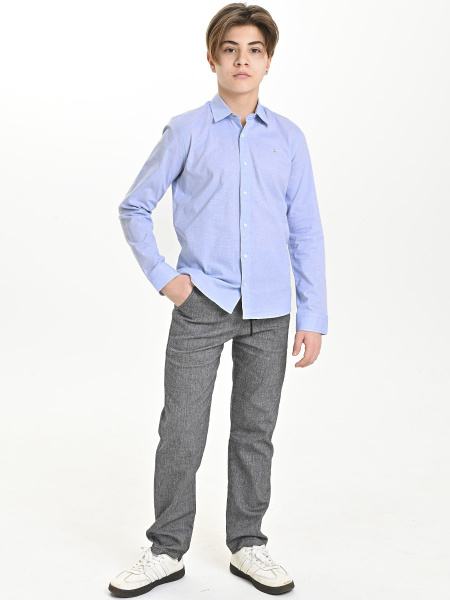 4886 Рубашка дл.р. д/м (ярко-голубой меланж весь размерный ряд)