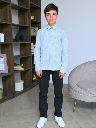 2587 Рубашка дл.р. д/м (светло-голубой 146)