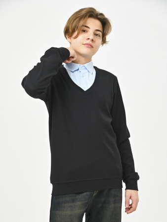 5004 Джемпер/обманка д/м (черный,голубой весь размерный ряд)