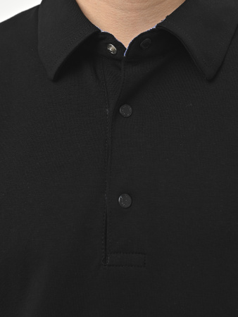 4926 Поло дл.р. д/м оверсайз (черный весь размерный ряд)