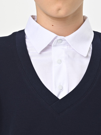 4821 Рубашка/обманка д/м (темно-синий,белый весь размерный ряд)