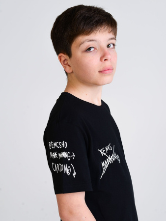 1354 Футболка д/м (черный весь размерный ряд)