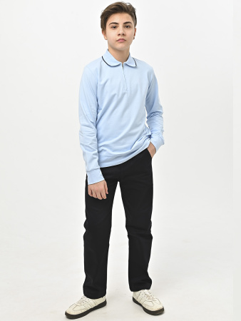 4942 Поло дл.р. д/м (голубой весь размерный ряд)