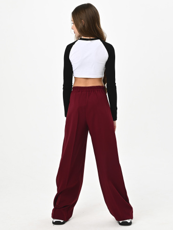 2581KG Брюки палаццо д/д (бордовый весь размерный ряд)
