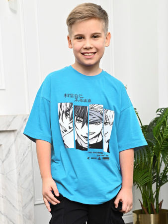 3135 Футболка д/м оверсайз (бирюза весь размерный ряд)