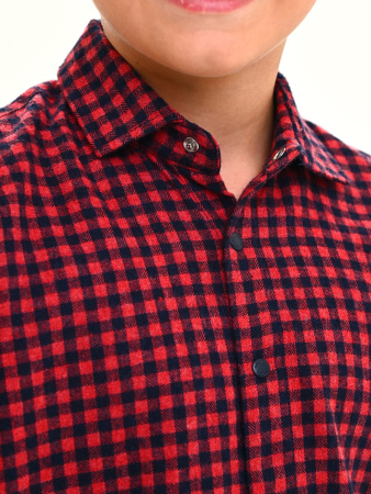 2702 Рубашка д/м клетка  (красный весь размерный ряд)