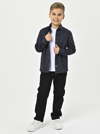 4291 Рубашка трик. дл.р. д/м (темно-синий,серый весь размерный ряд)