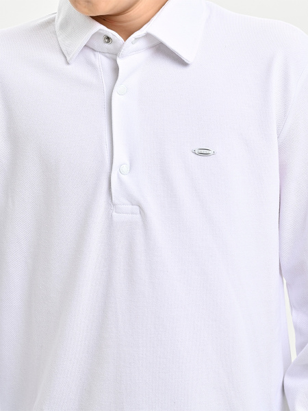 4353 Поло дл.р. д/м (белый весь размерный ряд)