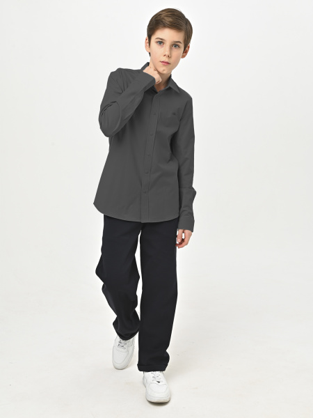 4708 Рубашка дл.р. д/м (серый весь размерный ряд)