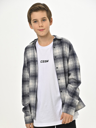 2699 Рубашка д/м клетка  (синий,кремовый весь размерный ряд)